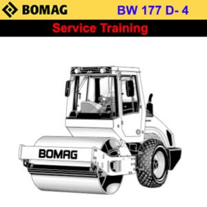 Bomag BW177D-4 service training manual cover featuring the machine and key maintenance information