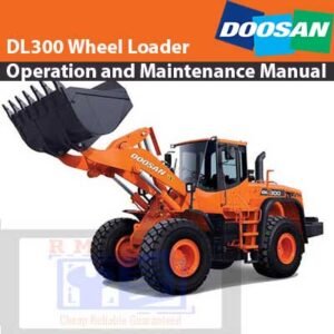 Doosan DL300 Wheel Loader operation and maintenance manual, displaying the loader with detailed technical illustrations