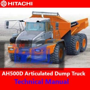 the Hitachi AH500D 6×6 articulated dump truck technical manual, providing essential operational and maintenance details
