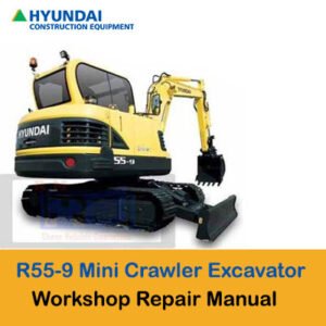 Service manual for Hyundai R55-9 Mini Crawler Excavator, showcasing diagrams and operational guidelines