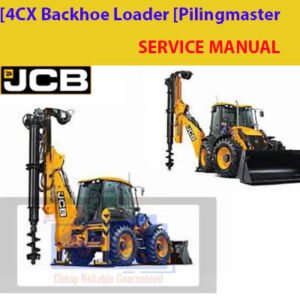 the JCB 4CX Backhoe Loader service manual, displaying technical drawings and repair information