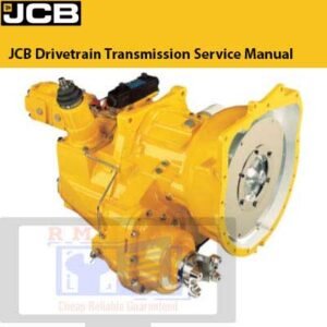 JCB Drivetrain Transmission Service Manual cover featuring technical illustrations and detailed service information