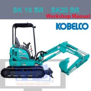 Kobelco SK15 and SK20 Mini Excavator workshop repair manual cover, featuring detailed diagrams and instructions for repairs