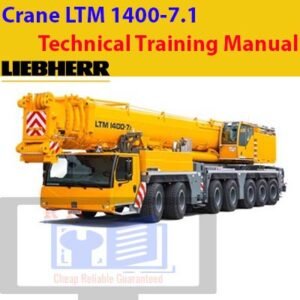 Technical training manual for Liebherr Crane LTM 1400-7.1, displaying the crane and essential technical details