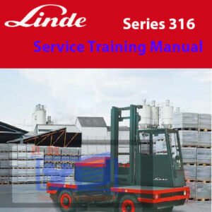 Linde Series 316 Service Training Manual, showcasing the title and a diagram related to the service training