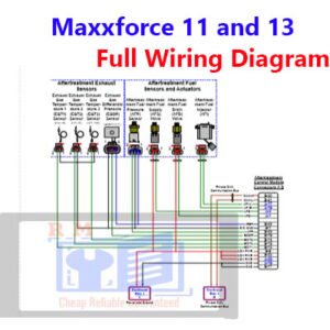 Wiring diagram for International Maxxforce 11 and 13 engines, detailing electrical connections and components