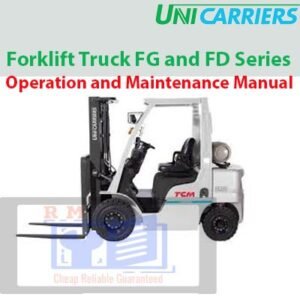 Operation and Maintenance Manual for Unicarriers Forklift Truck FG and FD Series, showcasing essential operational details