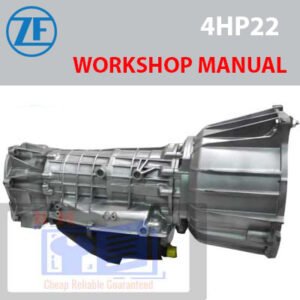 ZF Transmission 4HP22 Workshop Manual cover featuring detailed diagrams and instructions for maintenance and repair