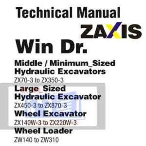 Hitachi WinDR Technical Manual cover, highlighting the title and technical graphics associated with data recovery processes