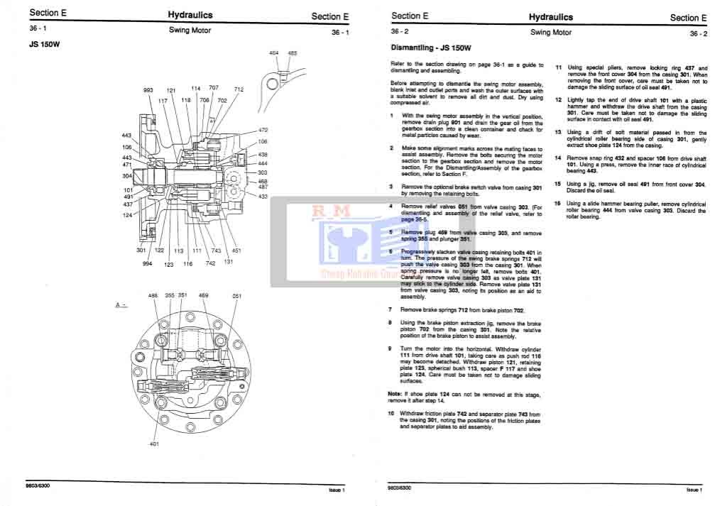 JCB JS130W service manual