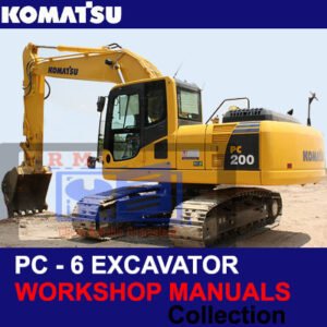 Comprehensive set of workshop manuals for the Komatsu Excavator PC-6, covering operational guidelines and troubleshooting