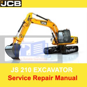 JCB JS210 Excavator Service Repair Manual cover featuring the model and essential maintenance information