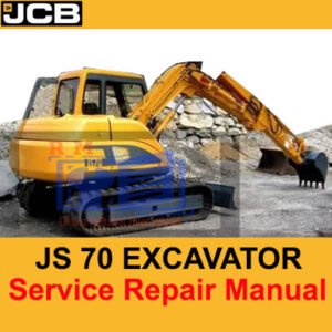 JCB JS70 Excavator Workshop Repair Manual cover, featuring detailed repair instructions and diagrams for maintenance support