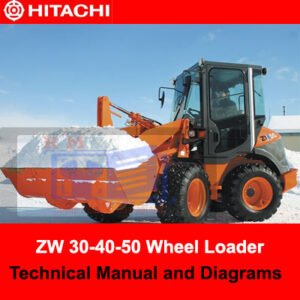 Comprehensive technical manual for Hitachi ZW 50 Wheel Loader, with diagrams for maintenance and troubleshooting