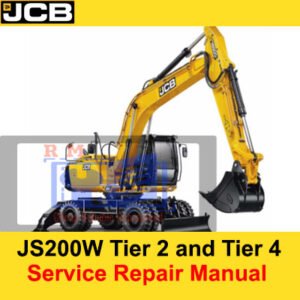JCB JS200W Engine Service Repair Manual cover, highlighting the title alongside an illustration of the engine