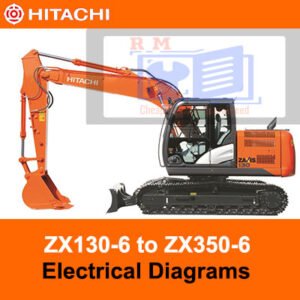 Comprehensive electrical diagrams for Hitachi ZX130-6 to ZX350-6, highlighting connections and circuit details