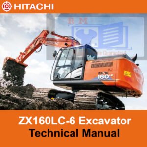 Hitachi ZX160LC-6 excavator technical manual, displaying essential information and diagrams for operation and maintenance