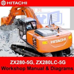 Workshop manual for Hitachi ZX280-5G and ZX280LC-5G, featuring detailed diagrams for effective maintenance