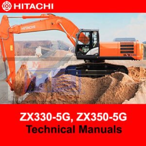 Technical documentation for Hitachi ZX330-5G and ZX350-5G, including operational details and maintenance procedures