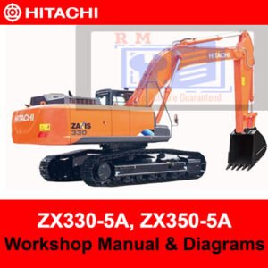 Workshop manual for Hitachi ZX330-5A and ZX350-5A, including detailed diagrams for servicing and troubleshooting