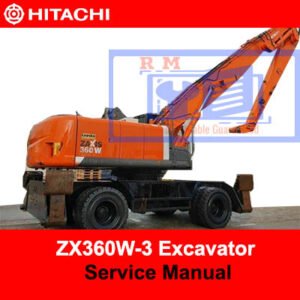 Service manual for Hitachi ZX360W-3 Wheel Excavator, showcasing the model and essential maintenance information