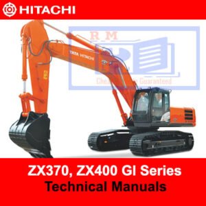 Hitachi ZX370 and ZX400 GI Series technical manuals, providing essential information for operation and maintenance