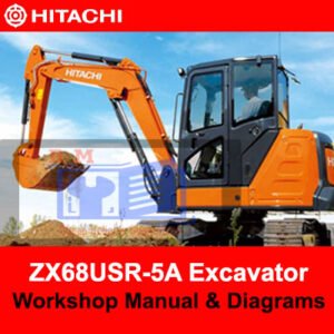 Hitachi ZX68USR-5A Excavator workshop manual with detailed diagrams, providing guidance for repairs and maintenance tasks