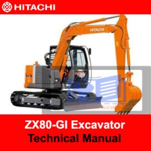 the Hitachi ZX80-GI Technical Manual, highlighting the model name and important technical information