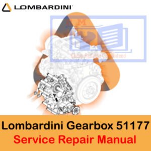 Lombardini Gearbox 51177 service repair manual cover featuring technical illustrations and detailed instructions