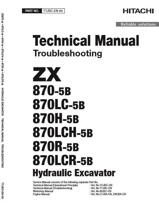 Hitachi ZX870-5B Series Technical Manuals - Image 2
