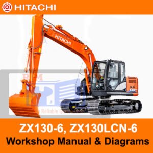 Workshop manual for Hitachi ZX130-6 and ZX130LCN-6, featuring detailed diagrams for effective maintenance