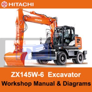 Workshop manual for Hitachi ZX145W-6 Wheel Excavator featuring diagrams and instructions for effective maintenance