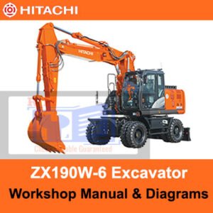 Hitachi ZX190W-6 Wheel Excavator workshop manual displaying diagrams and instructions for effective maintenance and troubleshooting