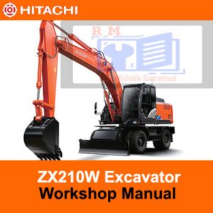 Hitachi ZX210W Wheel Excavator repair manual cover showcasing technical details and repair instructions