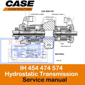 Case Hydrostatic Transmission Service Manual cover featuring technical diagrams and specifications for maintenance and repair