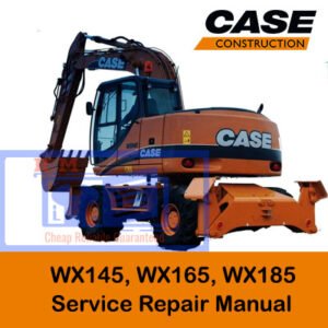 Excavator service repair manual for WX145, WX165, and WX185, showcasing detailed diagrams and repair instructions