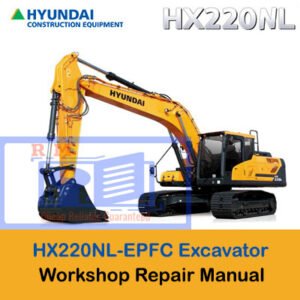 Workshop manual for Hyundai HX220NL-EPFC Crawler Excavator, displaying detailed diagrams and operational guidelines