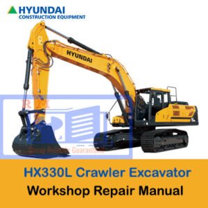 Hyundai HX330L Crawler Excavator Workshop Manual showcasing the model's features and maintenance guidelines