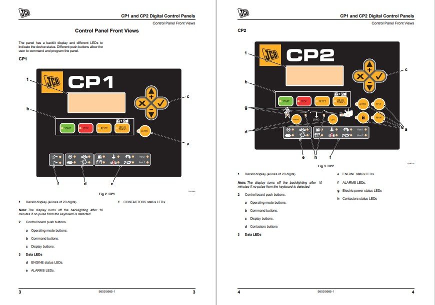 JCB CP1 and JCB CP2 Digital Control Panel Service Repair Manual - Image 2