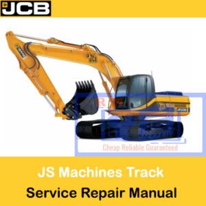 JCB JS Machines Track Service Repair Manual, displaying essential service guidelines and technical drawings for repairs