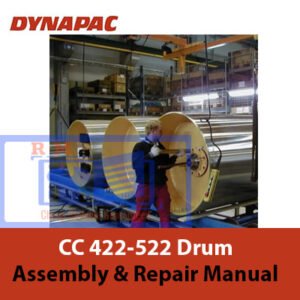 Dynapac CC 422-522 Drum Assembly and Repair Manual cover featuring technical illustrations and detailed instructions