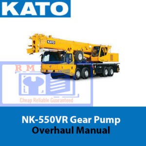 KATO NK-550VR Gear Pump Overhaul Manual cover featuring technical illustrations and detailed instructions for maintenance