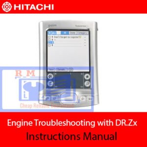 Hitachi engine troubleshooting guide featuring DR.Zx, showcasing diagnostic tools and techniques for effective repairs