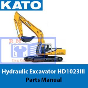 KATO HD1023III Excavator Parts Manual cover with visual diagrams and detailed parts information for effective maintenance