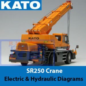 Diagrams illustrating the electric and hydraulic systems of the KATO SR250 crane for operational guidance