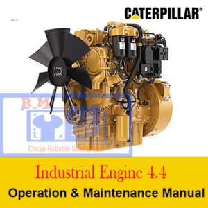 Caterpillar 4.4 Industrial Engine Manual cover, illustrating engine specifications and essential maintenance instructions