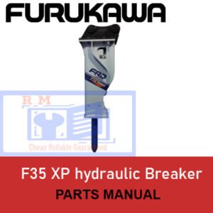 Furukawa F35 XP hydraulic breaker parts manual cover featuring technical illustrations and part specifications