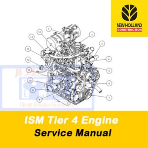 ISM Tier 4 Engine Series Service Repair Manual cover featuring technical illustrations and detailed specifications