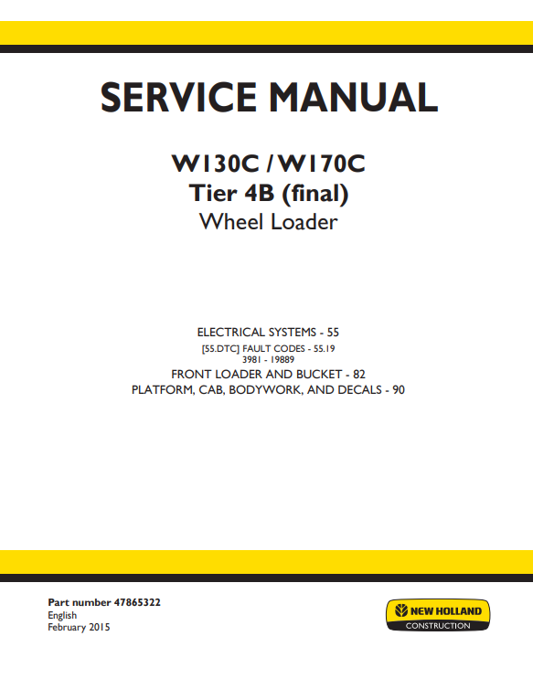 New Holland W130C, New Holland W170C Wheel Loader Service Manual - Image 2