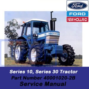 New Holland Series 10 and 30 Tractor Service Manual cover, featuring technical illustrations and service guidelines